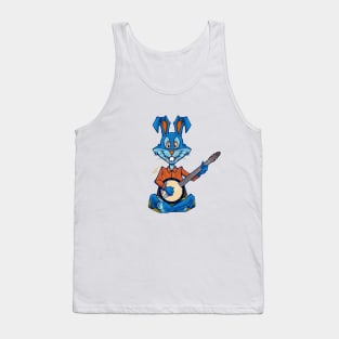 Cartoon bunny playing banjo Tank Top